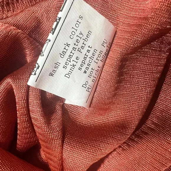 GRACE KARIN ALINE SKIRT MIDI RUST ORANGE PLEATED PLUS SIZE XL - Picture 7 of 8